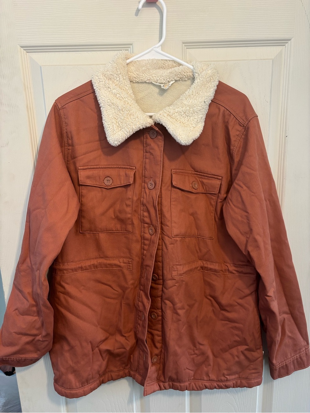 Hang Ten Terracota Jacket with Cream Sherpa Collar